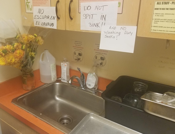 My work has some interesting break room policies