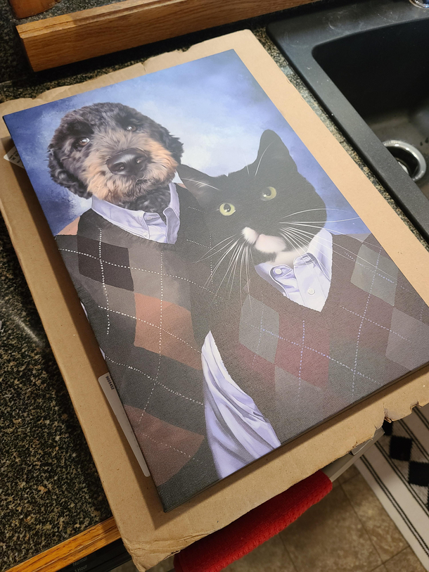 My workmates gave us the greatest housewarming gift I present to youStep Brothers