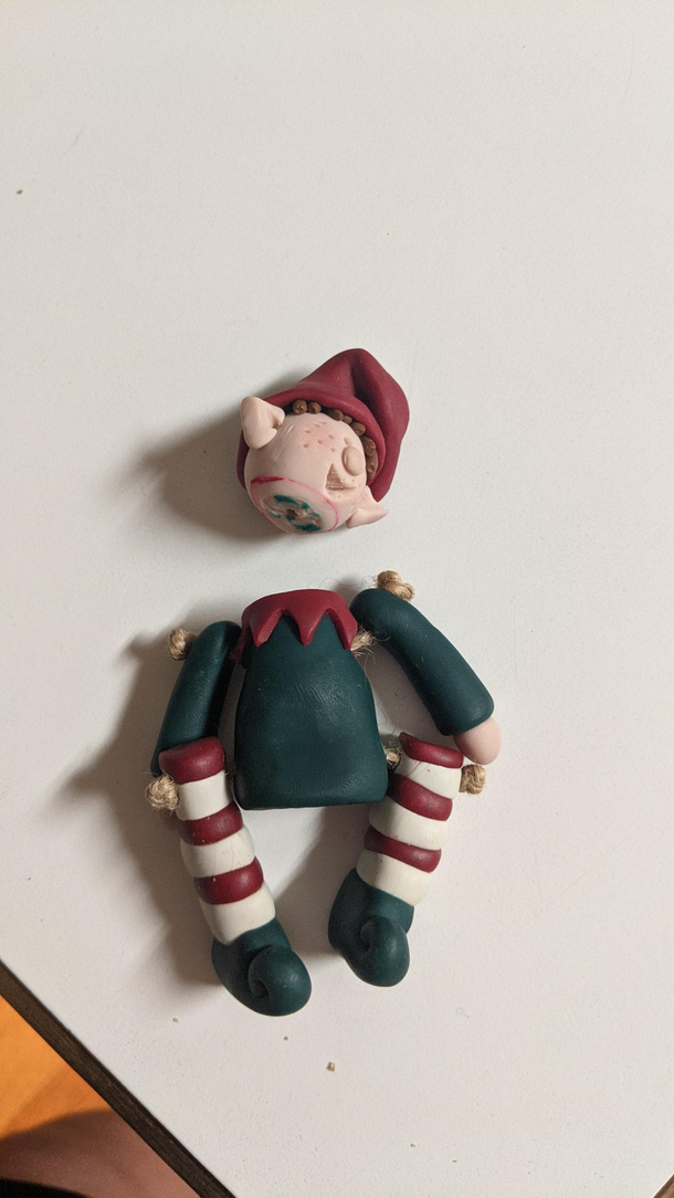 My  year old brother got caught throwing out his vegetables and decided to ensure that our elf couldnt file a report