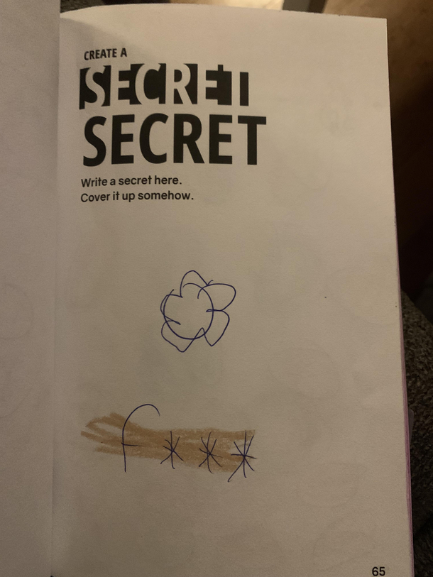 My  Year old daughter got a Create this Book for her birthday This was one of the pages and her response