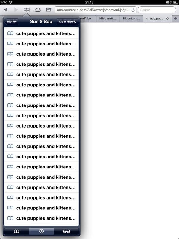 My  year old daughters iPad browser history Phew