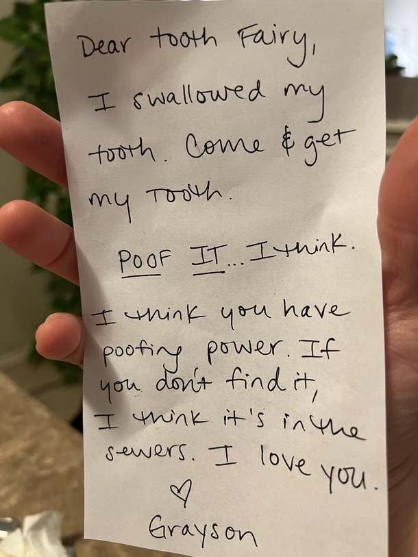 My  year old dictated a letter this evening