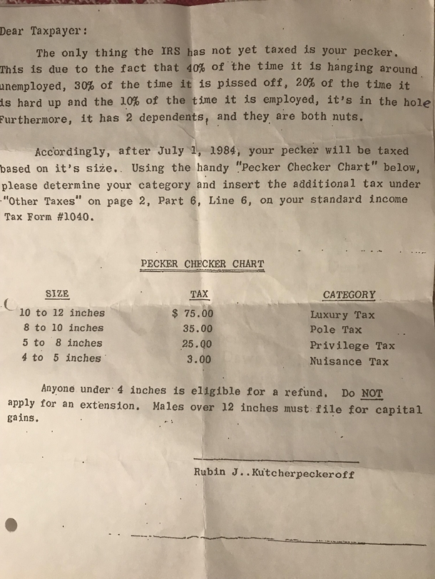 My  year old father-in-law told me he had a joke from the internet that I should read Thought that was weird because they have never had the internet he had his printed off at the library in the s