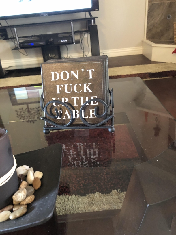 My  year old grandma got some new coasters