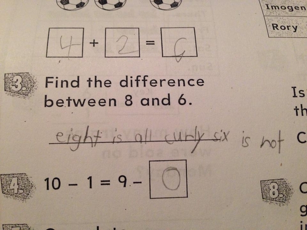 My -year-old son takes his homework directions literally