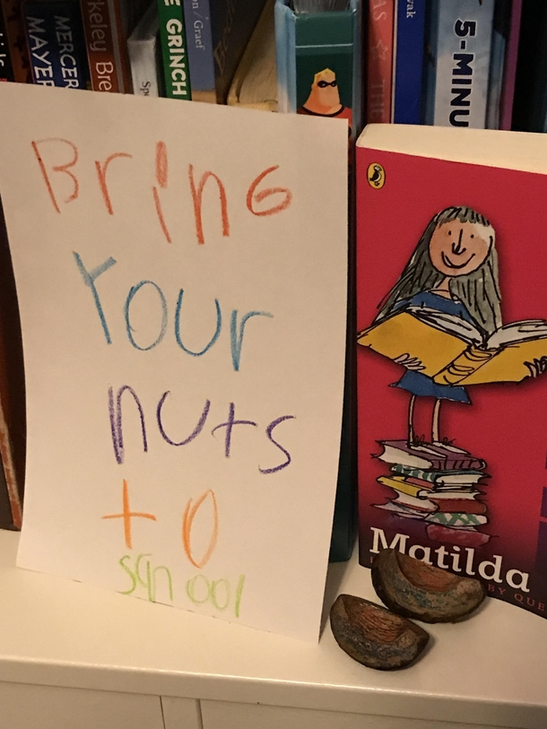My  year old wrote himself a reminder note