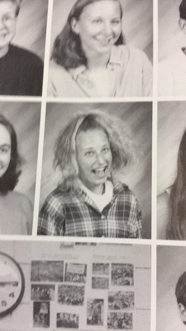 My yearbook photo circa  One of my parents still speaks to me