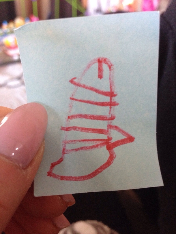 My  yo drew this and asked us to guess what it was After much snickering and wrong guesses he finally announced that it was in fact a stripey penis