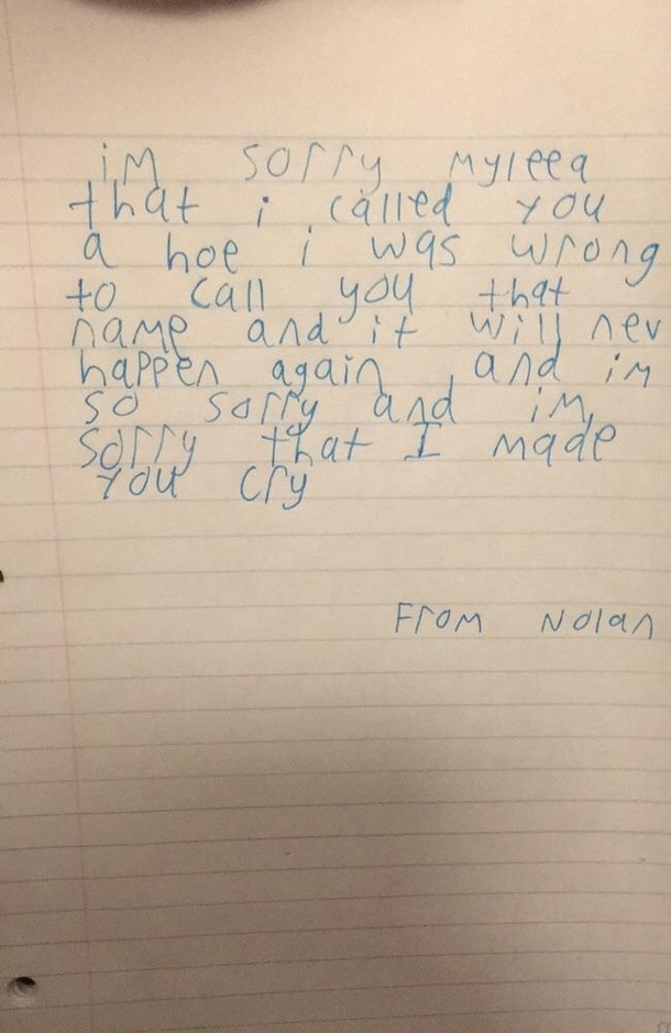 My yo nephew got in trouble at schoolthis is his apology letter - Meme Guy