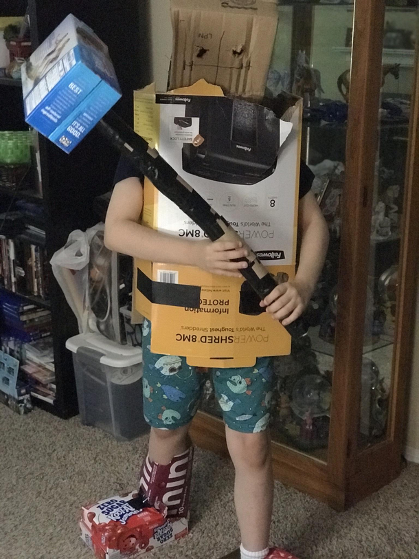 My yo son wanted me to share with all of you the suit of armor hes been constructing