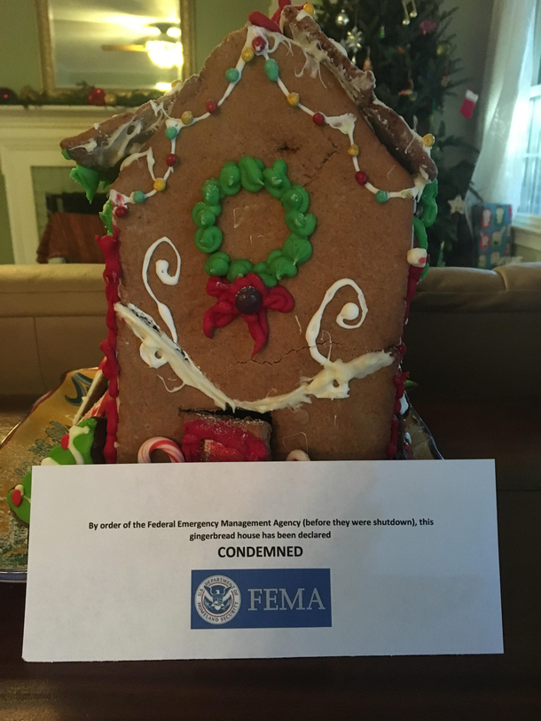 My younger brothers gingerbread house was falling apart so my mom made this sign for it