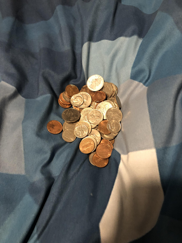 My younger sister owed me a little money after I bought her something today and I found this on my bed before going to sleep She still owes me around 