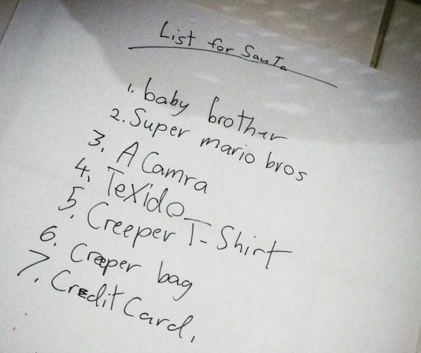 My  yr old sons wishlist Im in trouble