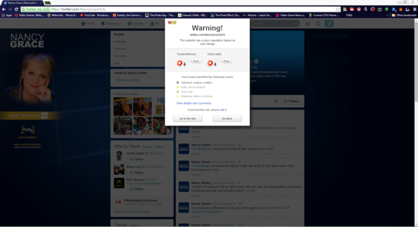 Nancy Graces Twitter Page Has Been Flagged by my Safe Search Extension The Reasons Why Are Great