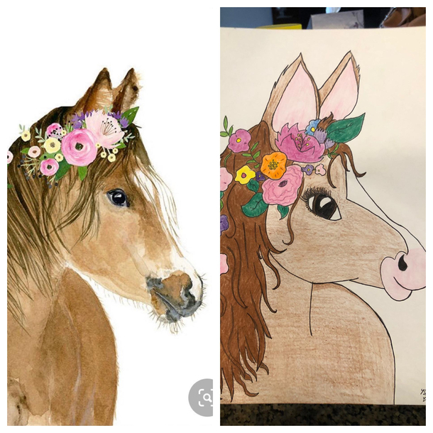 Neighhhbor asked me to draw this for her horse-obsessed daughters room