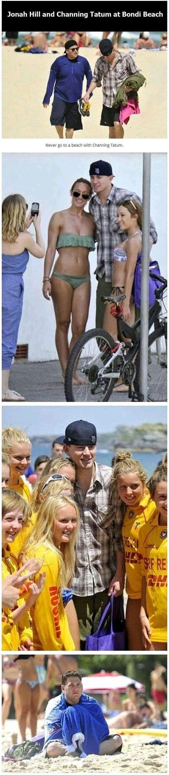 Never bring Channing Tatum to the beach