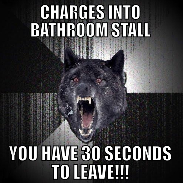 Never have I been so terrified of a coworker in a bathroom before