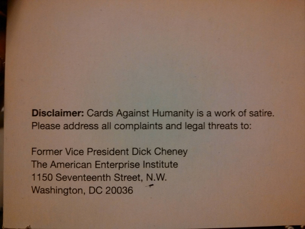 Never noticed this on the back of the Cards Against Humanity instructions
