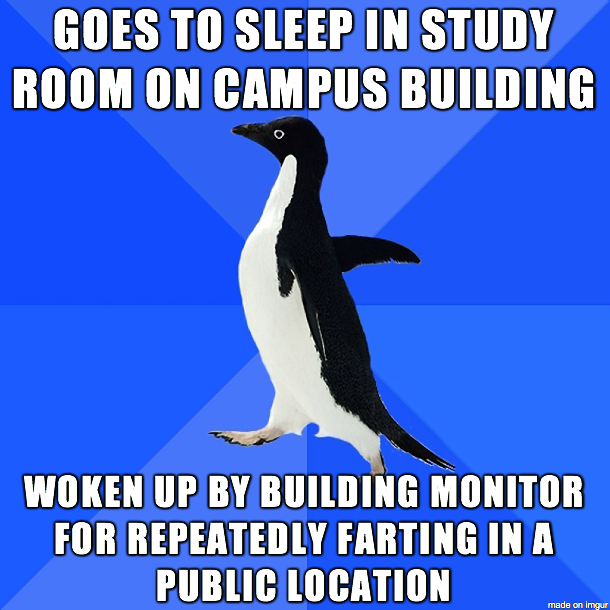 Never sleeping in public again