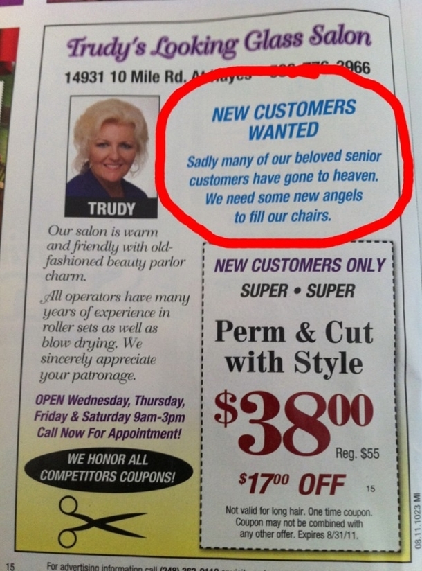 New customers wanted