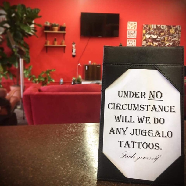 New sign at the Naysayer tattoo shop