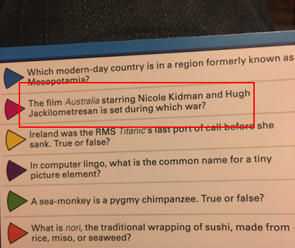 New Trivial Pursuit changed km with kilometers using findreplace Nailed it