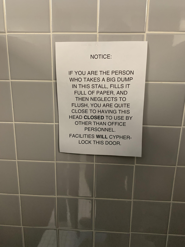 Newest sign at work