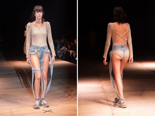 Newest Trend out of Japan- Thong Jeans  Please people do NOT make this an actual trend This is the most idiotic thing EVER CREATED
