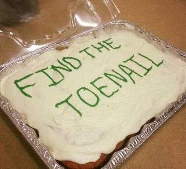 Nice cake if it were not for the dedication