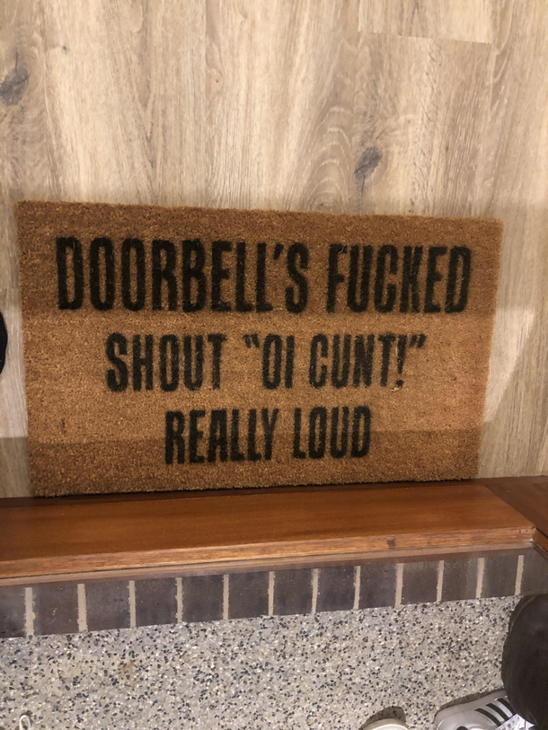 Nice welcome message at the in laws new home