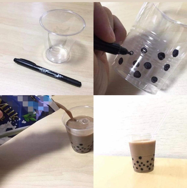 No bubble tea in quarantine Improvise