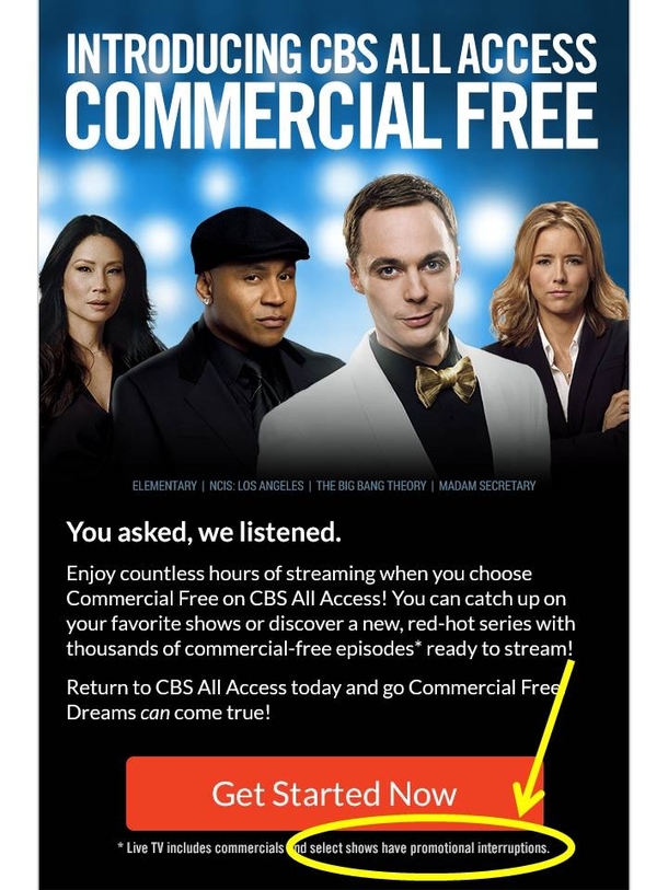No commercials just promotional interruptions