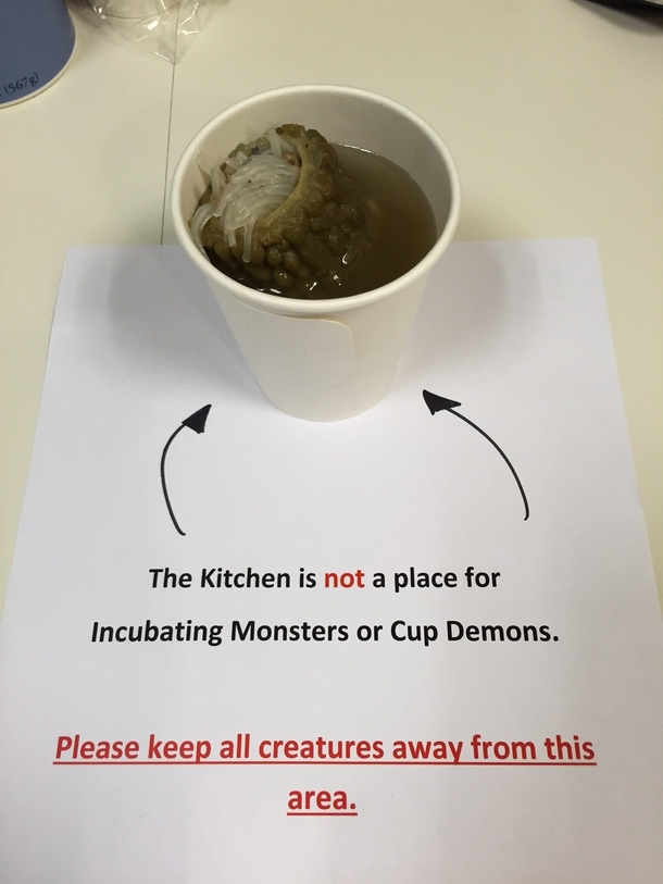 No cup demons in the kitchen please
