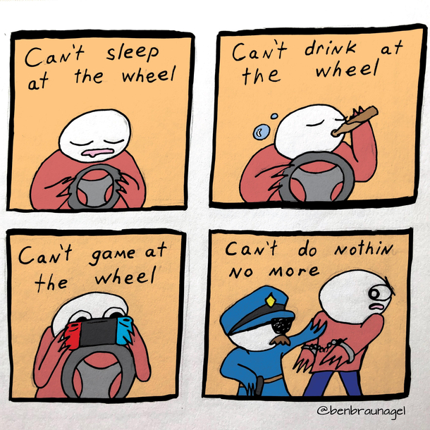 No fun at the wheel