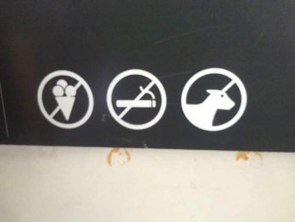 No ice cream no smoking unicorn OK