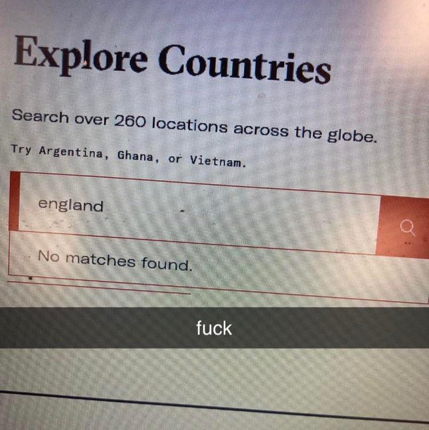 No more england
