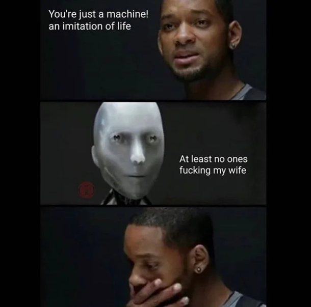 No one told Will Smith that this robot is savage