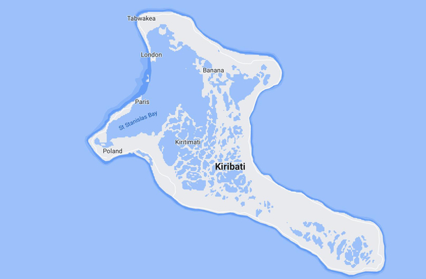 No way Kiribati has London Paris Poland and BANANA