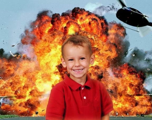 None of the options for my sons school picture background really caught his personality so I improvised