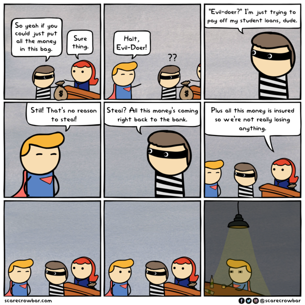 Normalize robbing banks 