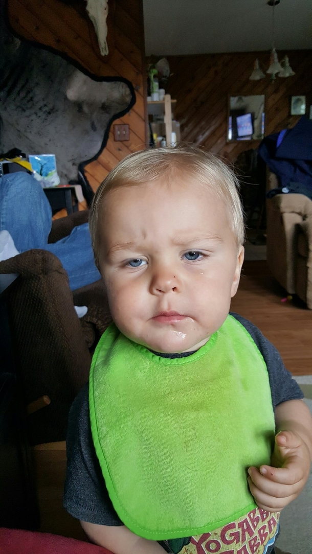Not even two years old and hes already sick of my shit