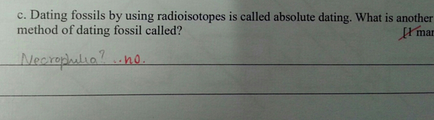 Not knowing the answer on a science test