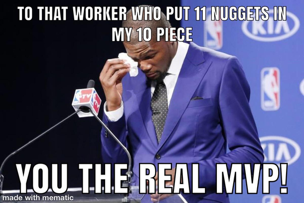 Not only McDonalds but also that Burger King MVP who puts a couple onion rings in my fries