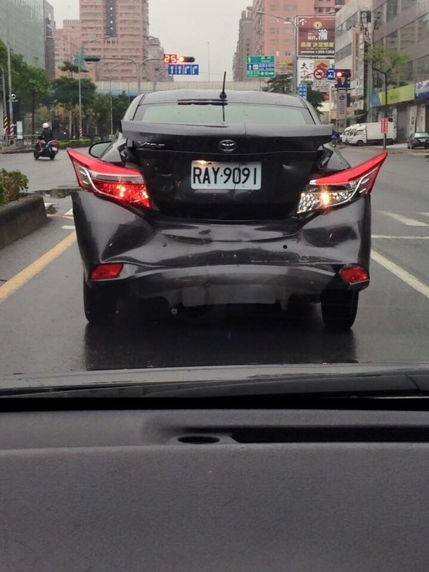 Not sure if crashed car or batmobile