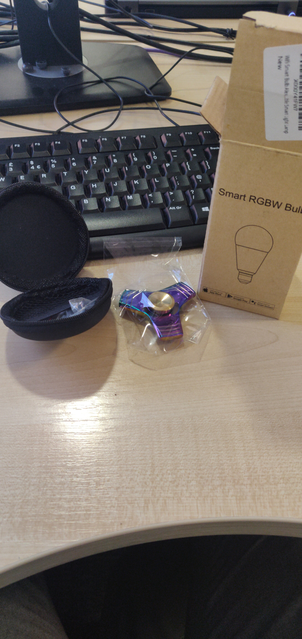 Not sure if this belongs here but i ordered a smart light bulb and got a chrome fidget spinner in a light bulb box