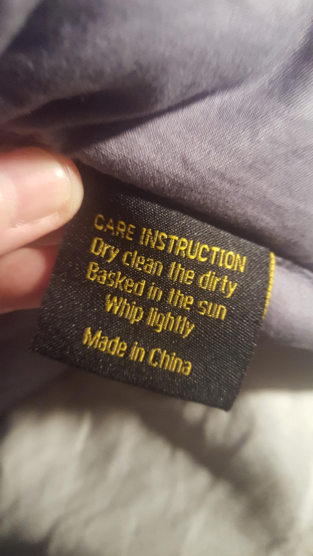 Not sure what my blankets wash instructions mean but it sounds exciting