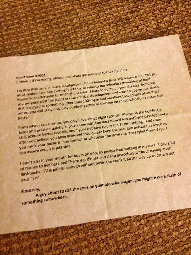 Note in my elevator