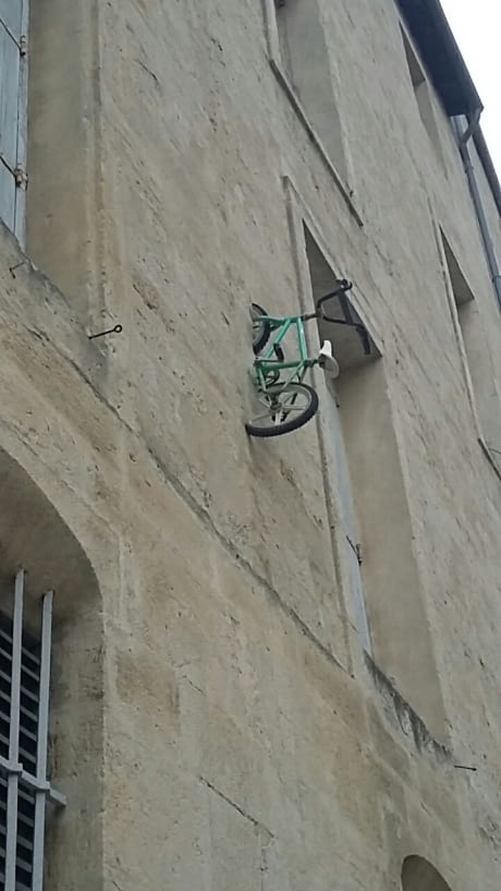 Nothing to see here Just a bike in a wall