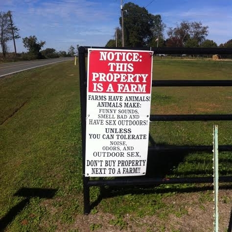 Notice to city folks moving to the country