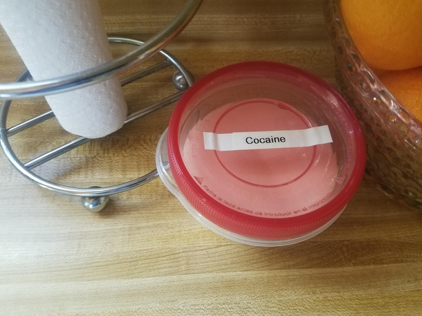 Noticed my mom labeled her sugar in the kitchen I made a slight change